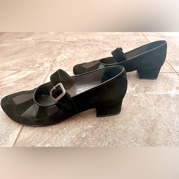 Peter Fox Black Suede Mary Jane Heels Size 8 - Picture 5 of 13